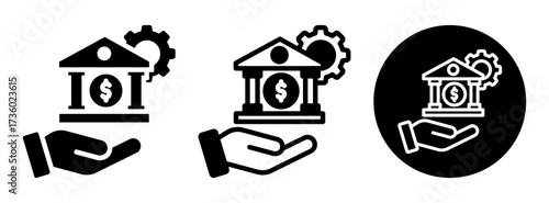 Financial Service Icon Collection Glyph & Mixed Style