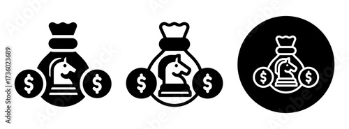 Money Strategy Icon Collection Glyph & Mixed Style