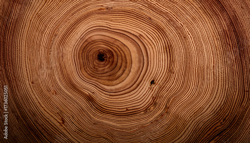 Close Up Of Concentric Circles Of End Of Wood Grain
