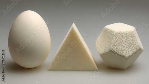 Geometric shapes in light beige tones.