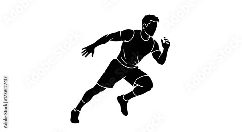 Dynamic runner silhouette showcasing speed and agility for fitness and sports campepsgns, perfect for athletic brands and motivational content projects