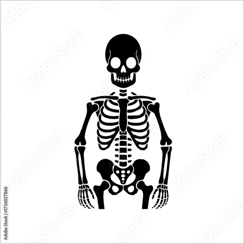 A cartoon human skull and crossbones vector illustration is a symbol of poison, danger, and death often associated with pirates and Halloween