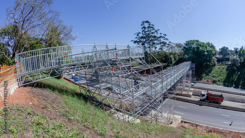 Steel Pedestrian Bridge Highway Walkway Crossing Temporary Structure