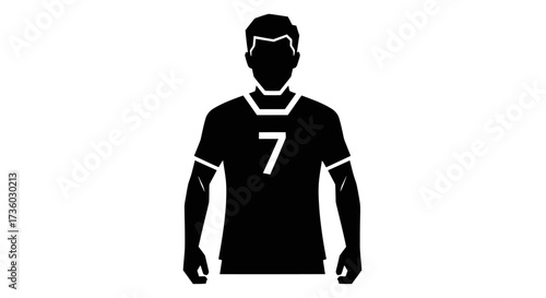 Dynamic silhouette of a soccer player ready for action, a strong visual for sports, team spirit, and athletic competition.