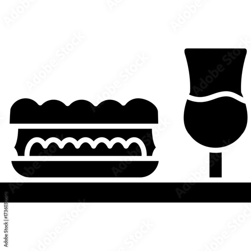 Serving Dish Icon Vector Element