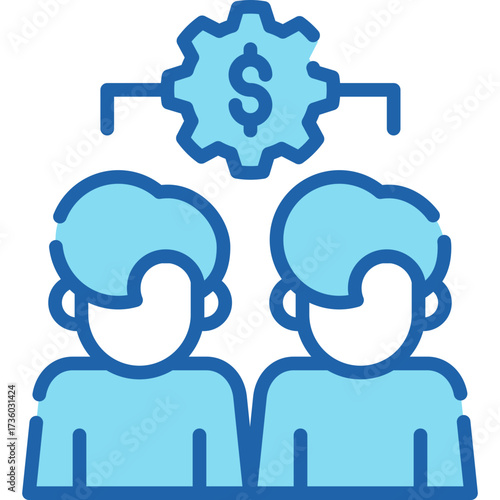Peer to Peer Lineal Color Blue Icon