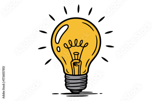 Bright idea glowing with inspiration and innovation