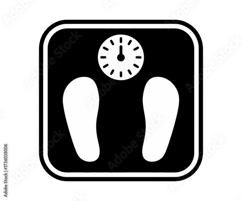 Simple icon representing a bathroom scale for measuring weight.