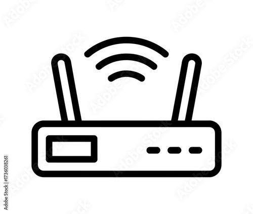 Modern wireless router emitting signal waves, symbolizing connectivity and technology.