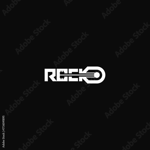 Rock music guitar text logo.