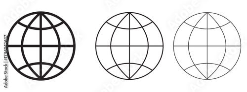 world web icon www earth globe icons. Globe icons. Website globe icon set with transparent background