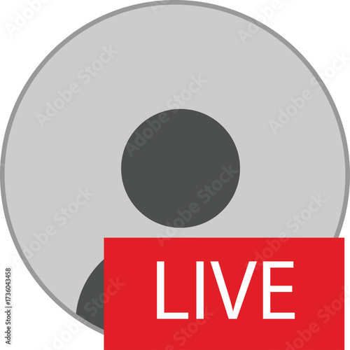 Generic Profile Picture with Live Indicator A Visual Representation of Online Streaming and Broadcasting