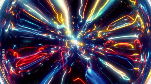 This stock motion graphic shows the space inside a magic ball.