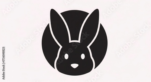Black bunny rabbit hare animal pet easter vector illustration graphic art design icon logo symbol drawing