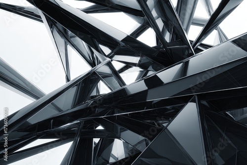 Fototapeta Naklejka Na Ścianę i Meble -  Abstract Geometric Structure In Dark Tones