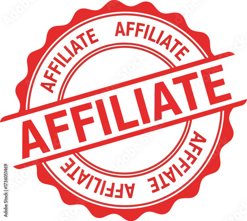 Affiliate marketing program red stamp seal isolated on white background