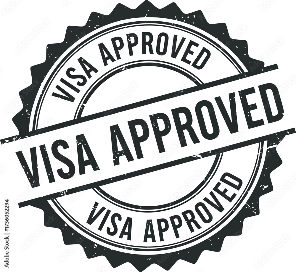 Obraz premium Visa approved stamp image for travel immigration and international