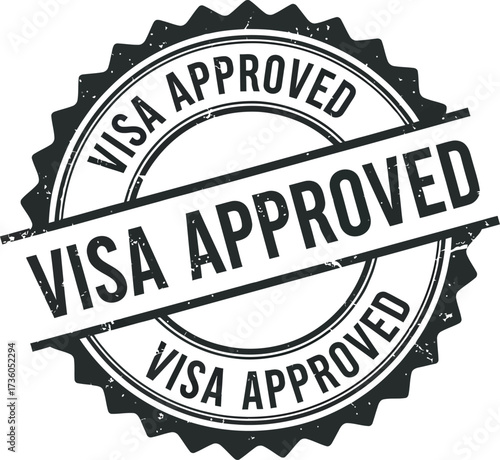 Visa approved stamp image for travel immigration and international