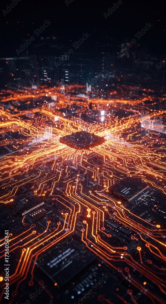 Obraz premium Complex Data Flow and Machine Learning