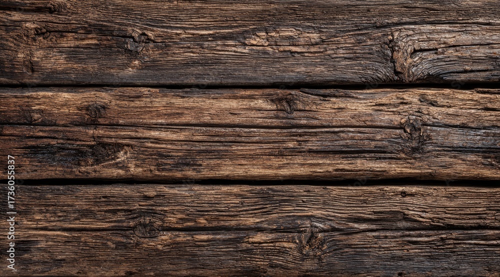 Fototapeta premium Weathered, horizontal wooden planks