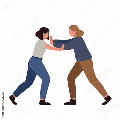 Flat Illustration Argument Between Two Women in Conflict Situation