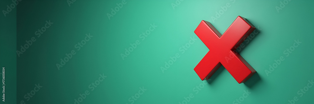 Obraz premium A floating green checkmark and red cross are selected interactively, captured with leading lines to create an engaging visual that allows ample room for textual overlay.
