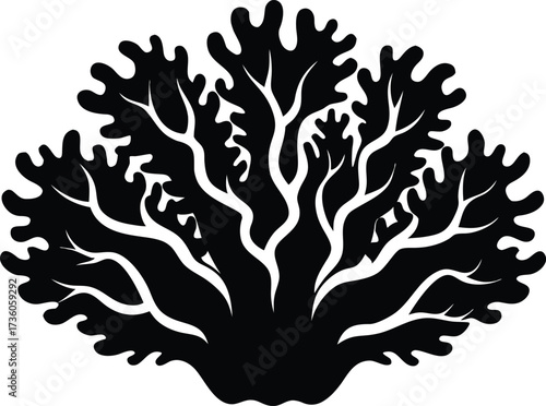Coral silhouette vector, Coral  icon silhouette vector illustration