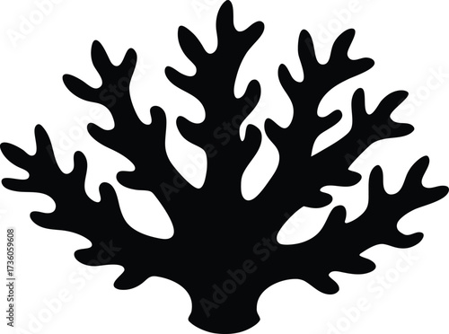 Coral silhouette vector, Coral  icon silhouette vector illustration