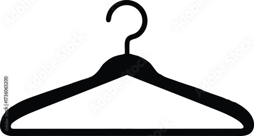 Hanger silhouette vector icon, simple and clean apparel symbol, Black silhouette of a classic coat hanger, vector illustration.
