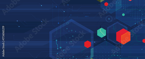 Abstract particles network and artificial intelligence background