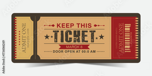 Tickets, Admit One Tickets, Multipurpose retro ticket