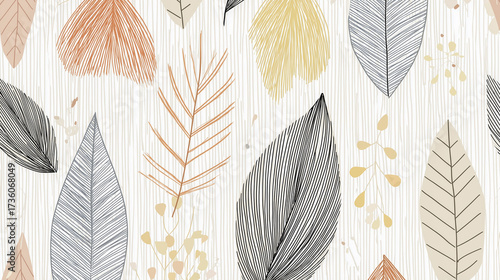 Abstract illustration featuring flowing organic shapes in warm tones of orange and beige, creating a harmonious and modern design with a soft textured background