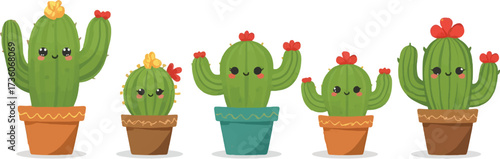 Cactus in a pot with Santa's hat