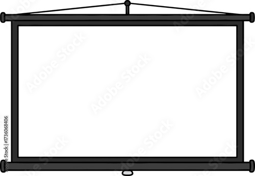 black projector screen, blank, hanging clip art preview