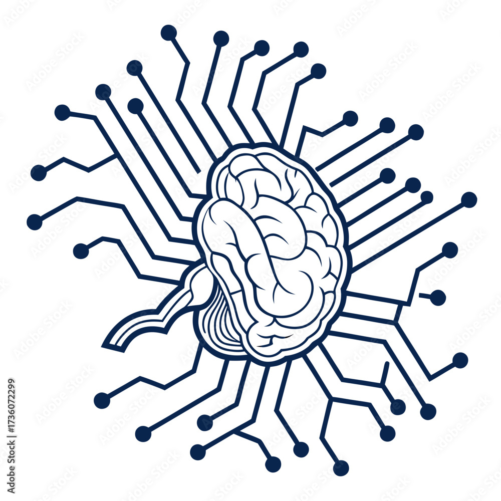 Fototapeta premium Artificial intelligence brain circuit board
