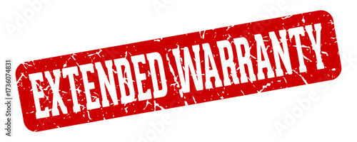 extended warranty rectangular sign. extended warranty stamp