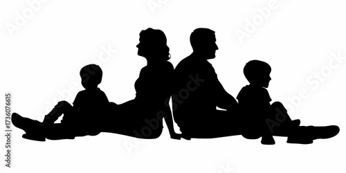 Silhouette of a loving family enjoying quality time together, creating lasting memories and strong bonds, representing unity, support, and togetherness