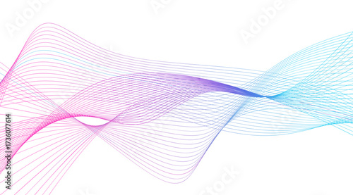 Elegant Abstract Gradient Line Art Wave Pattern Illustration Background, An elegant abstract background design featuring gradient colored line art in a wave pattern. Perfect for modern graphic design 