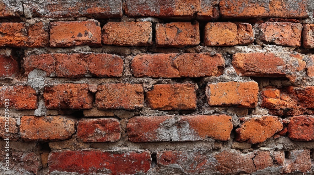 Obraz premium Brick Back Ground. Abstract Construction Design with Clay and Mortar