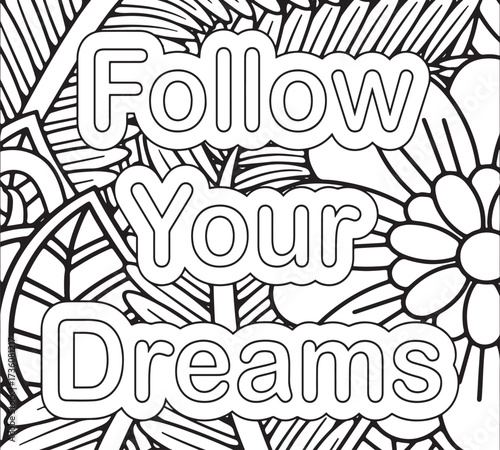 Determination Dreams Coloring Book pages for adults and kids   