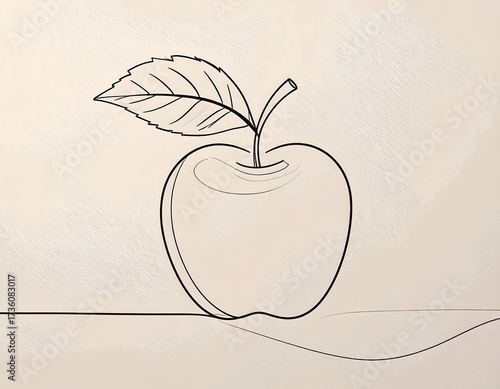 Simple line drawing of an apple