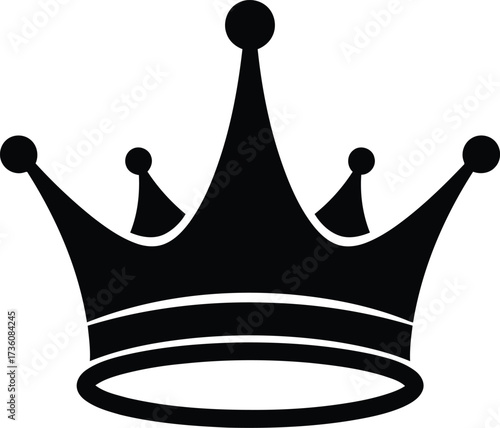 Royal crown symbol elegant silhouette monarch power symbol vector