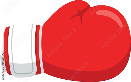 Red boxing glove sport equipment isolated vector