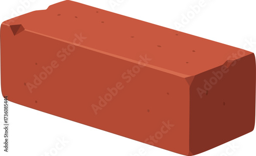 Single red brick isolated studio shot vector