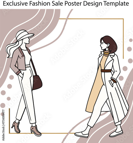 Exclusive Fashion Sale Poster Design Vector Template 
