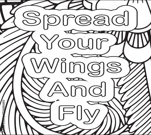 Inspirational Quotes Coloring Book pages for adults and kids 