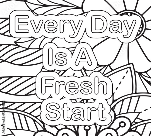 Inspirational Quotes Coloring Book pages for adults and kids 
