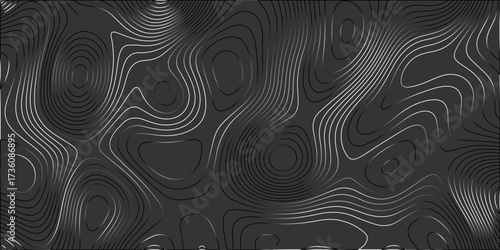 abstract topographic map background geographic line with elevation, geographic mountain relief. Vintage outdoors style. The concept of a conditional geography scheme. White Topography Contour Outline 