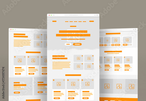 Modern UI Wireframe Blueprint for Responsive Landing Page Architecture