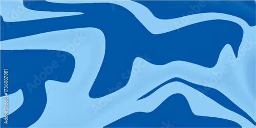 The abstract blue water background features a vector illustration of a water splash design with a flowing wave shape and ocean color pattern. grunge and cracked blue wall texture, brush painted aqua 